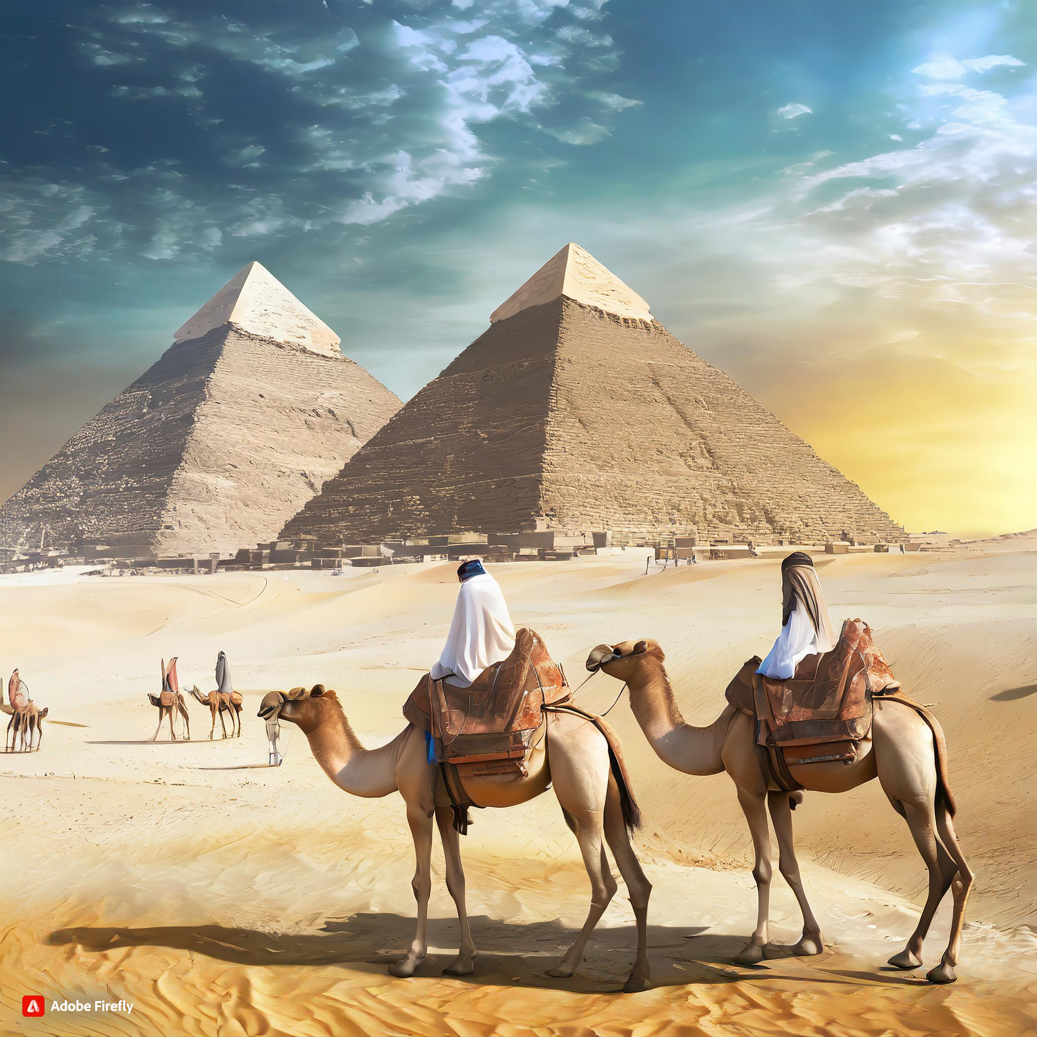  Firefly A surreal snap of the Egyptian pyramids in daytime with camels 14232.jpg